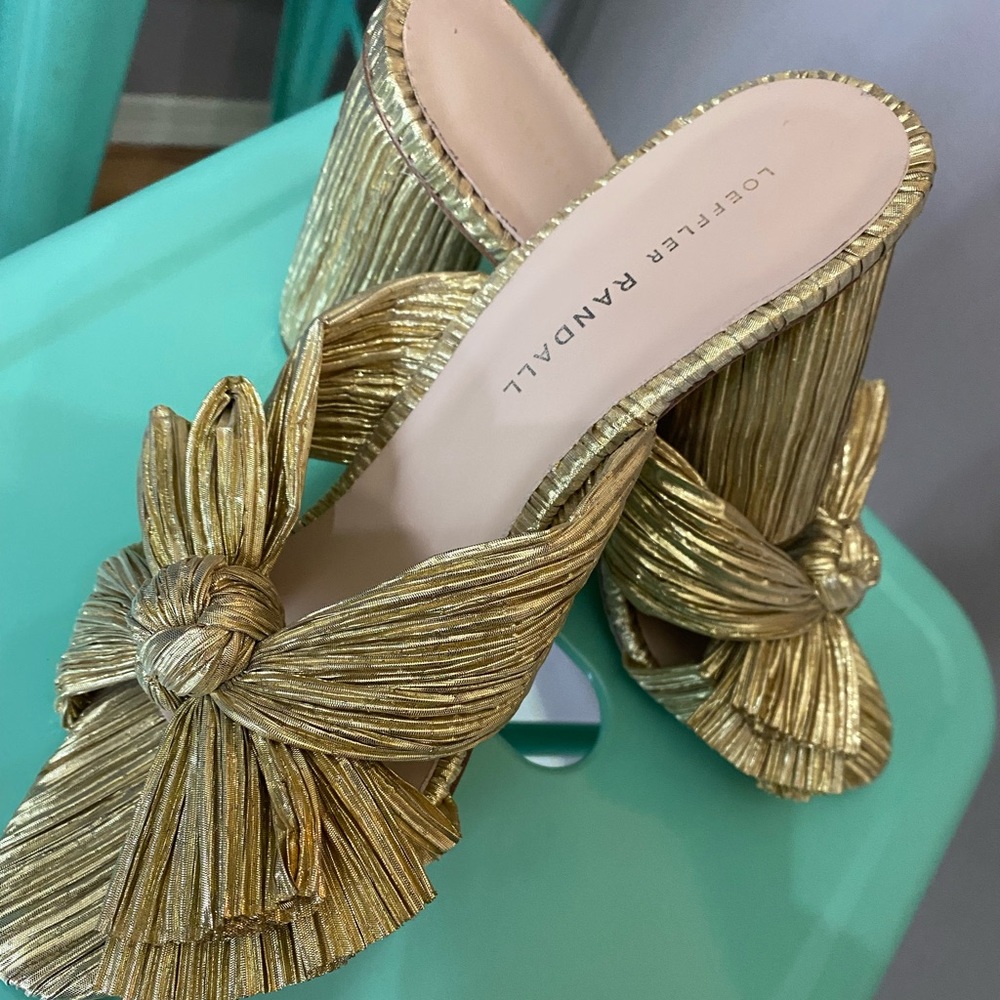 Loeffler Randall gold 7.5 women’s heels